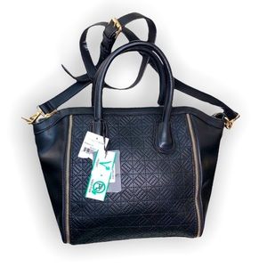 Brand New large black & Gold Vegan Leather Purse